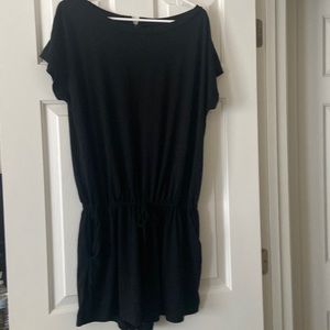 Black Romper with Cinched Waist*